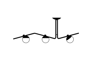 Chandelier 3 lampes Baluna en acier au design industriel par Grupa