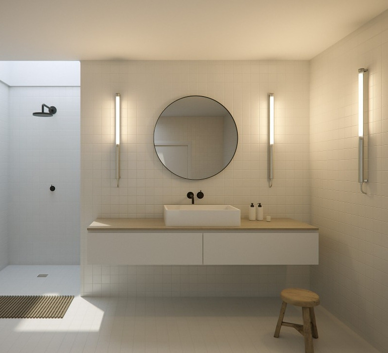Applique Mondrian en inox au design industriel par Sammode