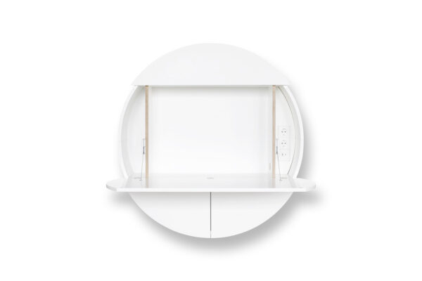 Bureau mural multifonctionnel Cabinet Pill Extra blanc en bois par Inesa Malafej au design scandinave