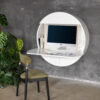 Bureau mural multifonctionnel Cabinet Pill Extra blanc en bois par Inesa Malafej au design scandinave