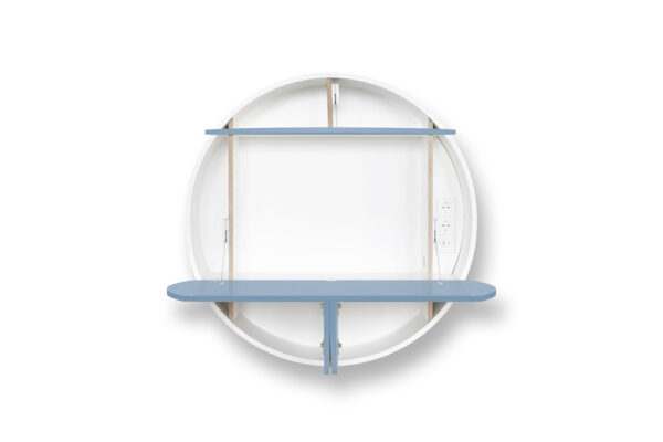 Bureau mural multifonctionnel Cabinet Pill Extra bleu en bois par Inesa Malafej au design scandinave
