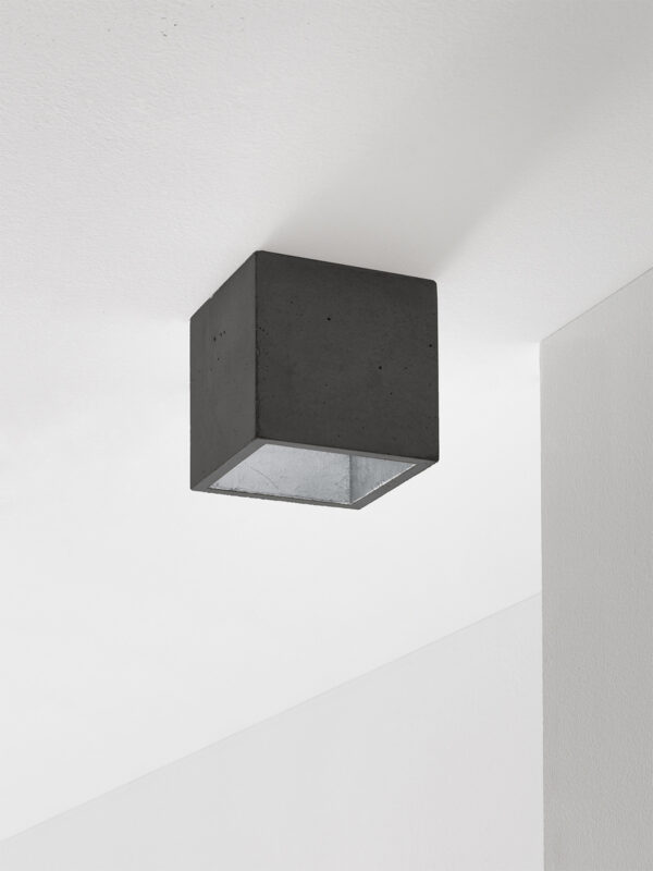 Plafonnier Design B7 Cubic en gris foncé en béton par Stefan Gant x Gant Light