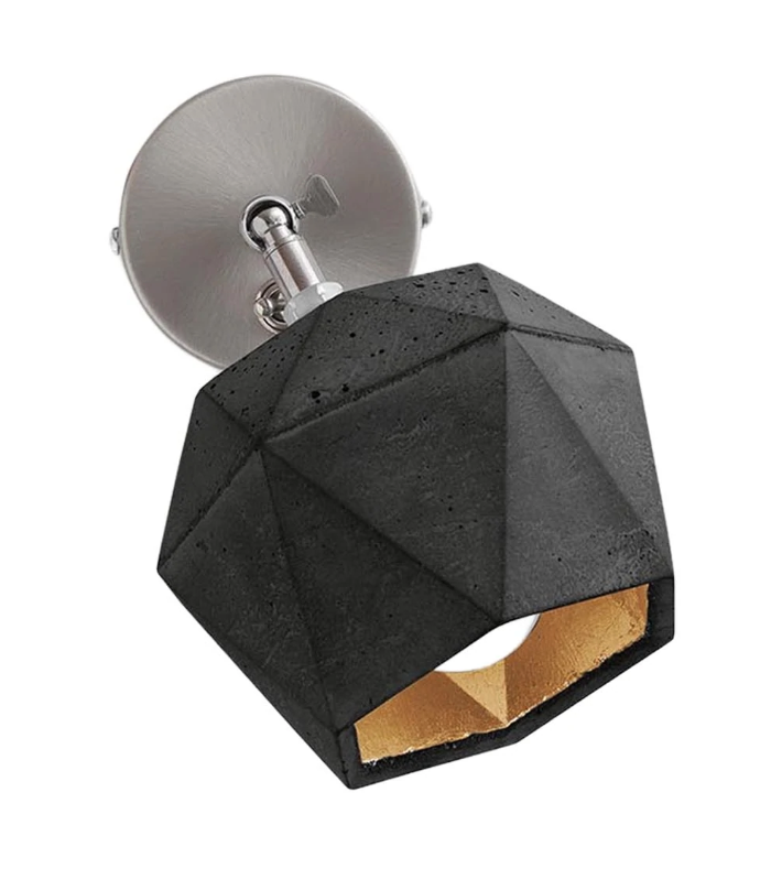 Applique spot Design T2 Triangle en béton foncé par Stefan Gant x Gant light