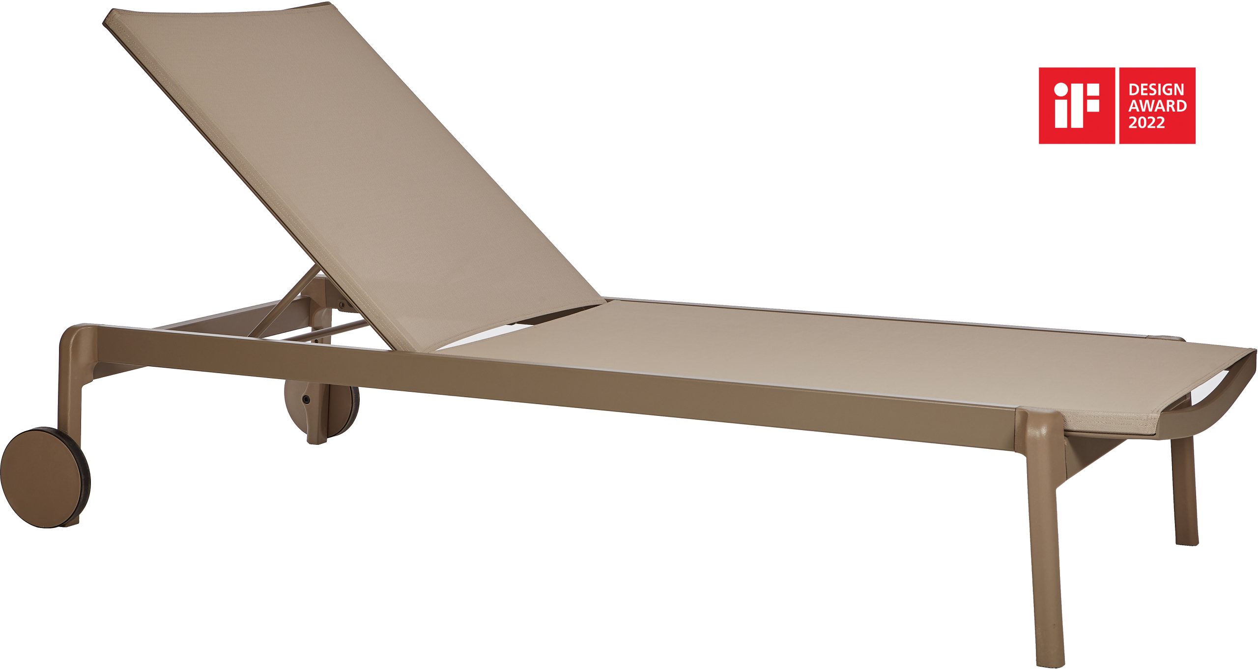 Chaise longue avec roues Lago en aluminium au design contemporain par Ezpeleta