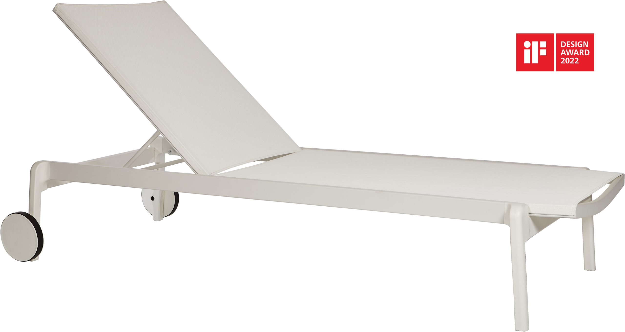 Chaise longue avec roues Lago en aluminium au design contemporain par Ezpeleta