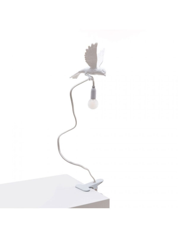 Lampe à pince Sparrow Landing en forme d'oiseau en résine par Marcantonio x Seletti