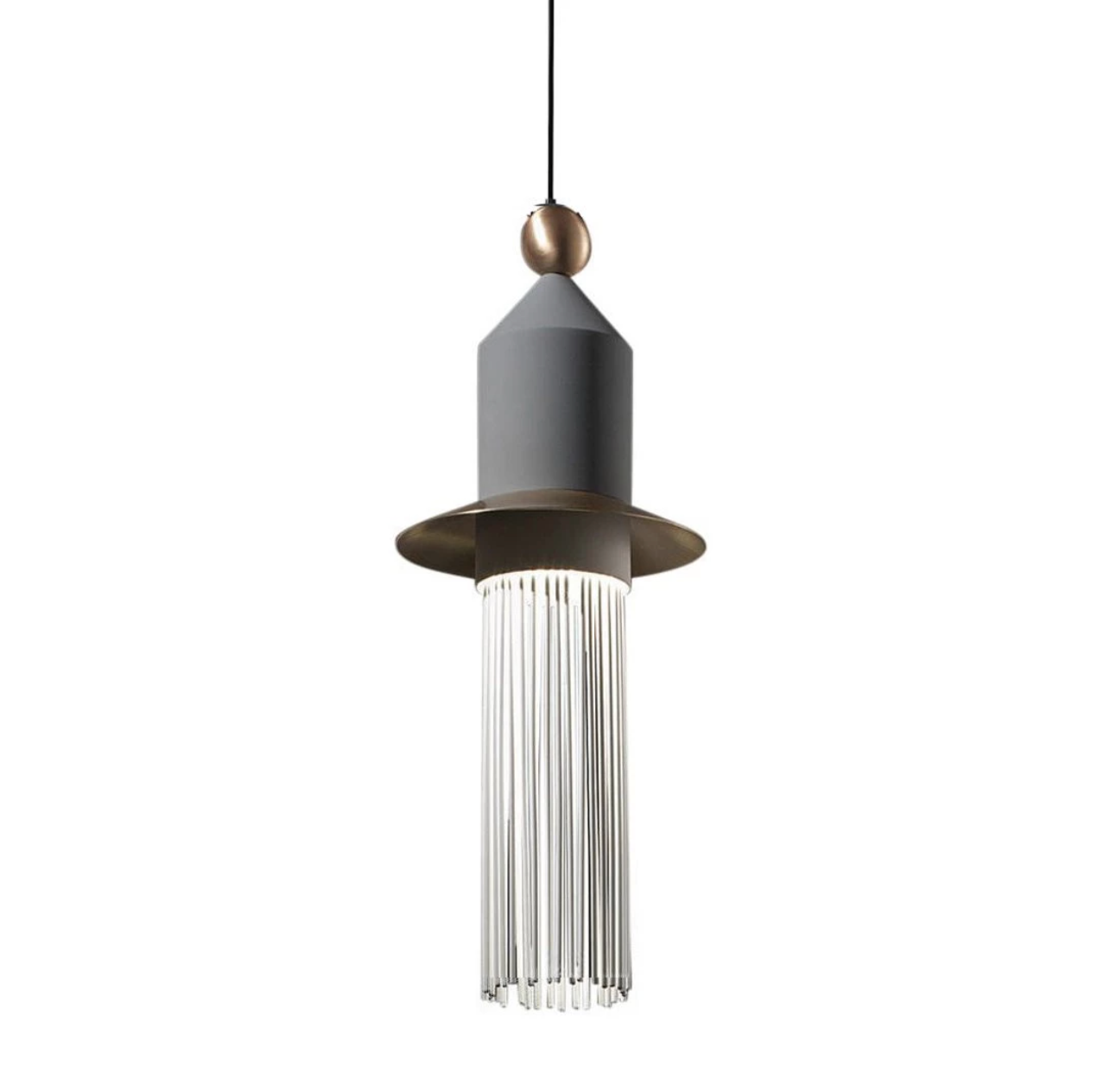 Suspension Nappe N2 en métal et verre par Marco Zito X Masiero