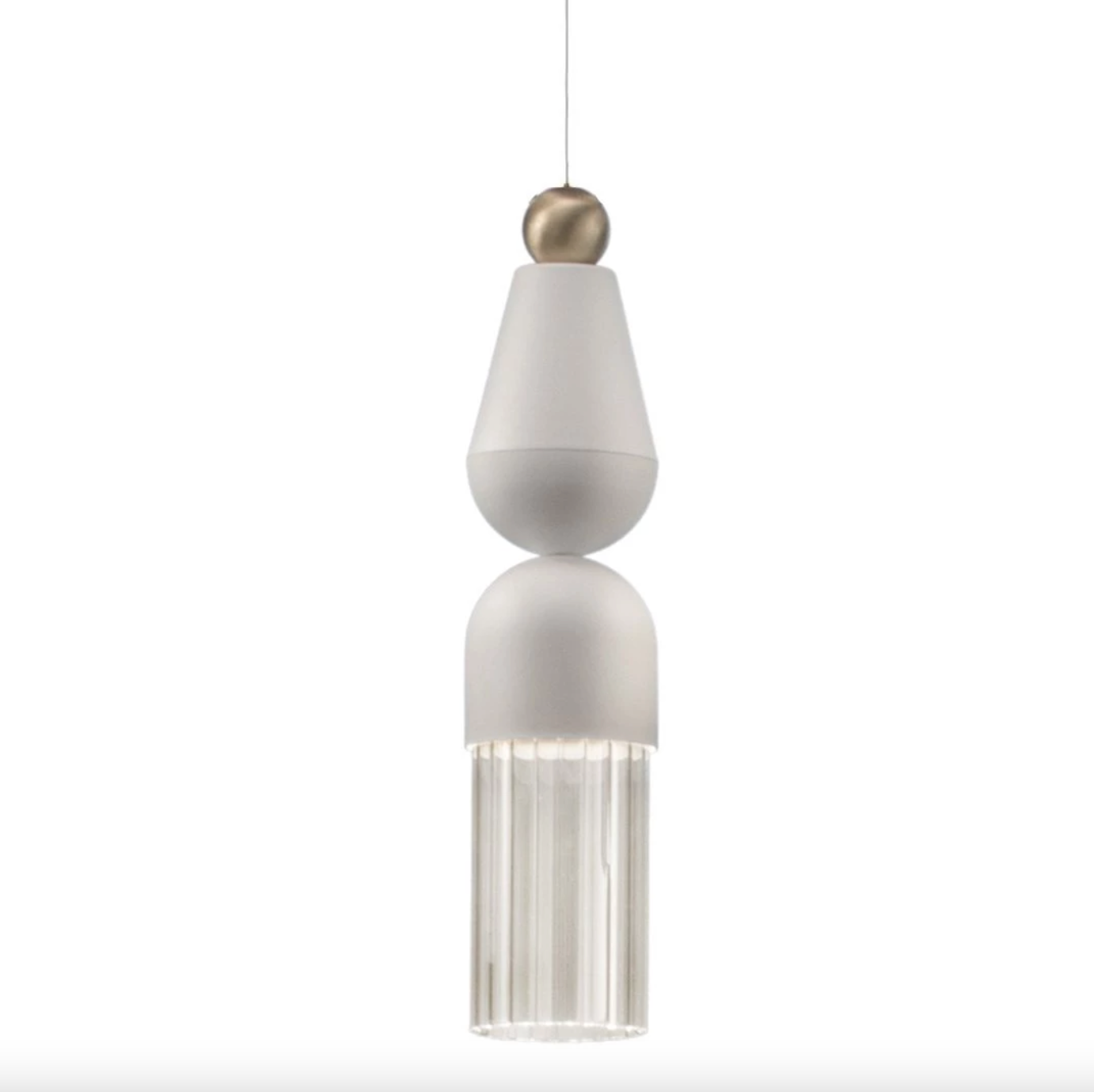 Suspension Nappe N7 en métal et verre par Marco Zito X Masiero
