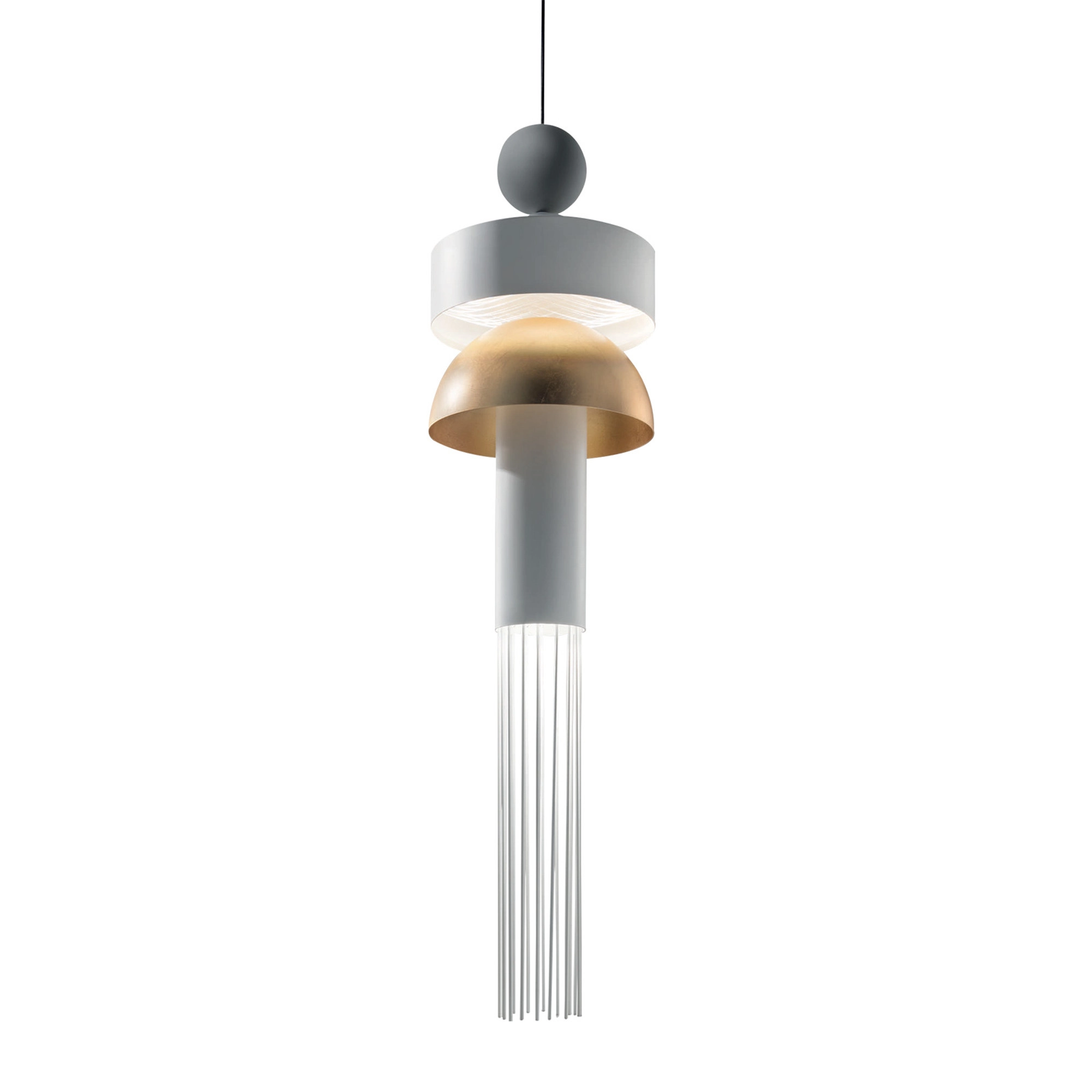 Suspension Nappe XL1 en métal et verre par Marco Zito X Masiero