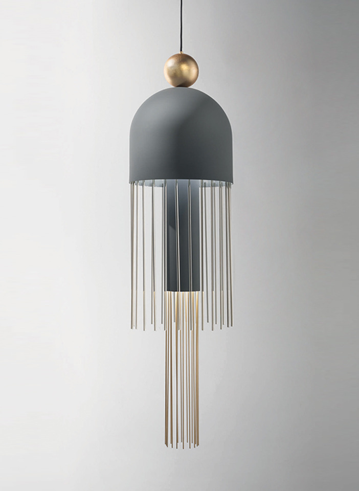 Suspension Nappe XL2 en métal et verre par Marco Zito X Masiero
