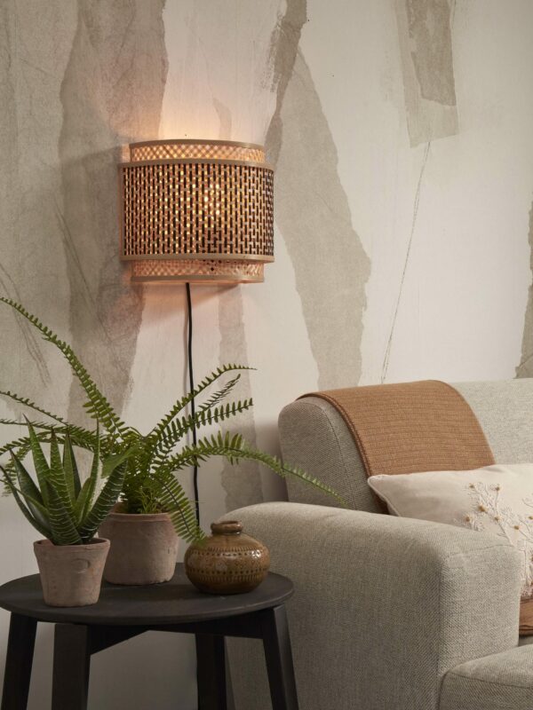 Applique Bhutan avec abat-jour en Bambou naturel au design naturel par Good & Mojo
