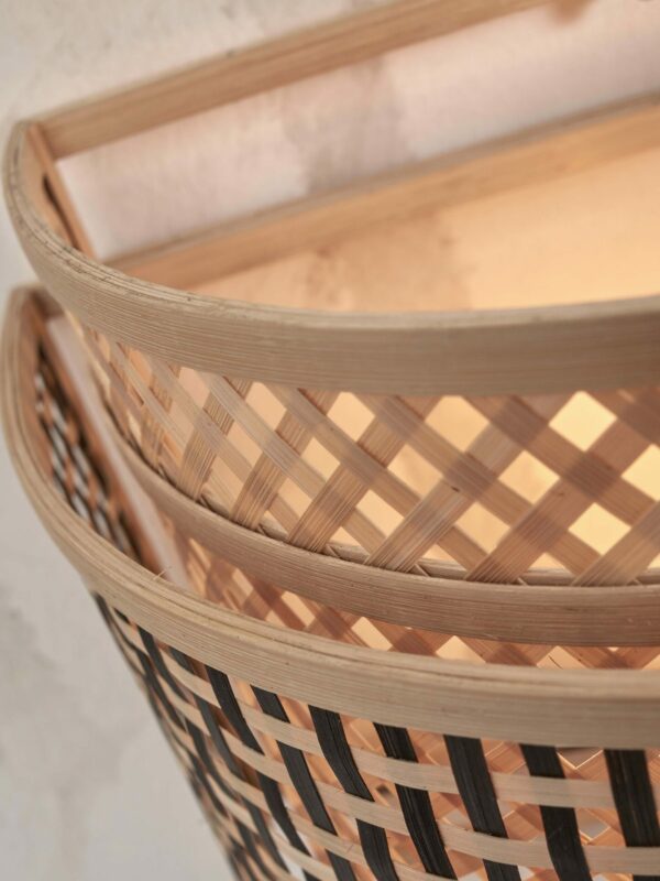 Applique Bhutan avec abat-jour en Bambou naturel au design naturel par Good & Mojo