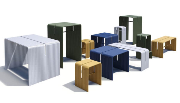 Table basse extérieur Tube en aluminium par Rostyslav Sorokovyi x Joyf Design