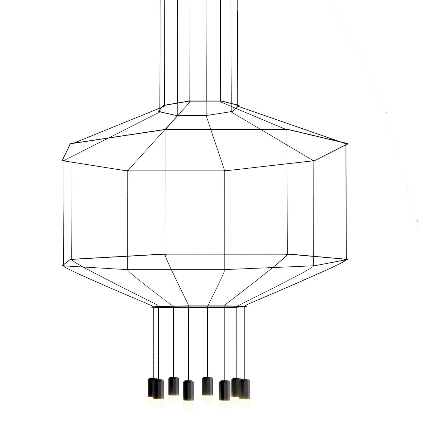 Suspension Wireflow 0299 au design géométrique par Arik Levy x Vibia