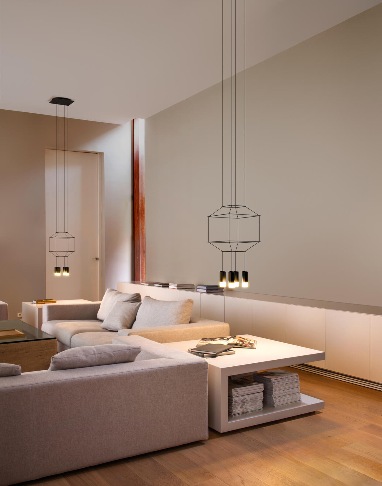 Suspension Wireflow au design géométrique par Arik Levy x Vibia