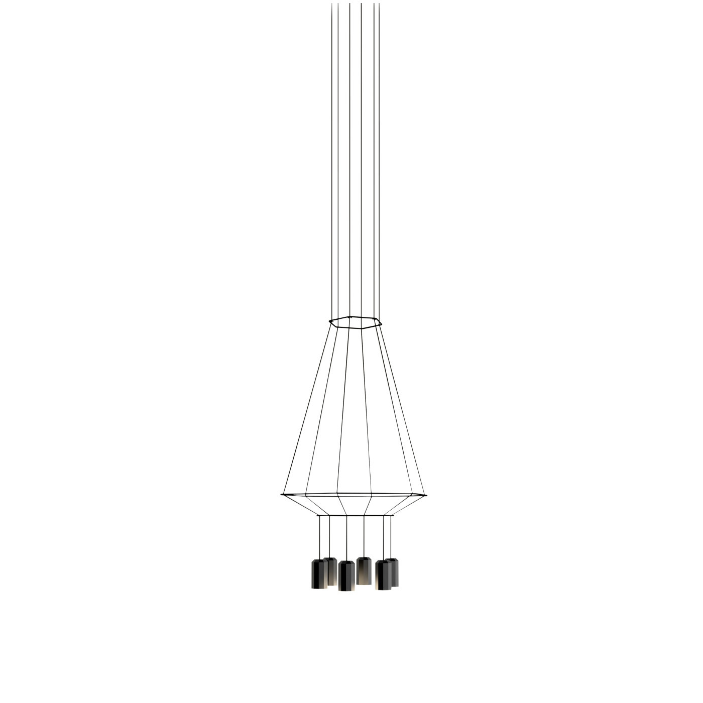 Suspension Wireflow triangle au design géométrique par Arik Levy x Vibia