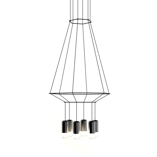 Suspension Wireflow triangle au design géométrique par Arik Levy x Vibia