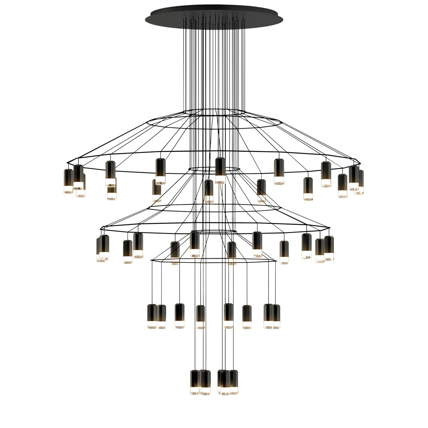 Suspension Wireflow Big 2 au design géométrique par Arik Levy x Vibia