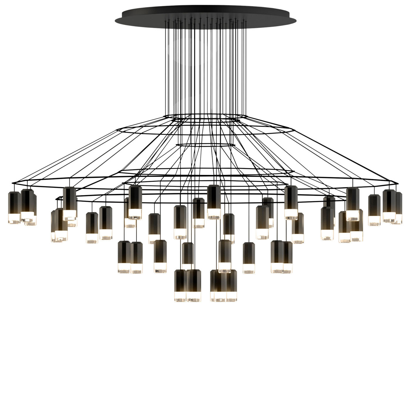 Suspension Wireflow Big 2 au design géométrique par Arik Levy x Vibia