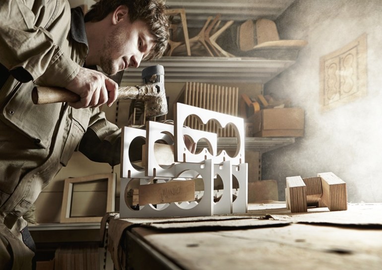 Range-bouteilles design WINIO en contre-plaqué