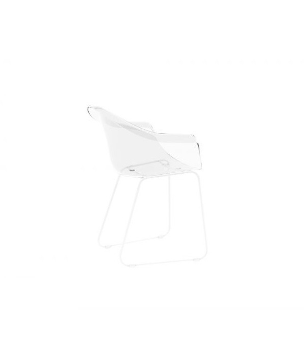Chaise avec pieds en acier Incasso en polycarbonate translucide au design contemporain par Archirivolto Design x Vondom