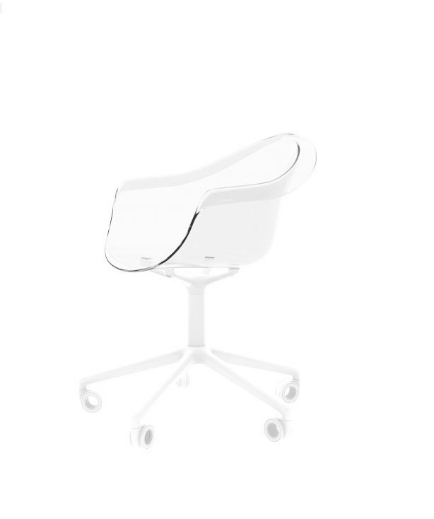 Chaise Incasso avec roulettes en polycarbonate translucide au design contemporain par Archirivolto Design x Vondom