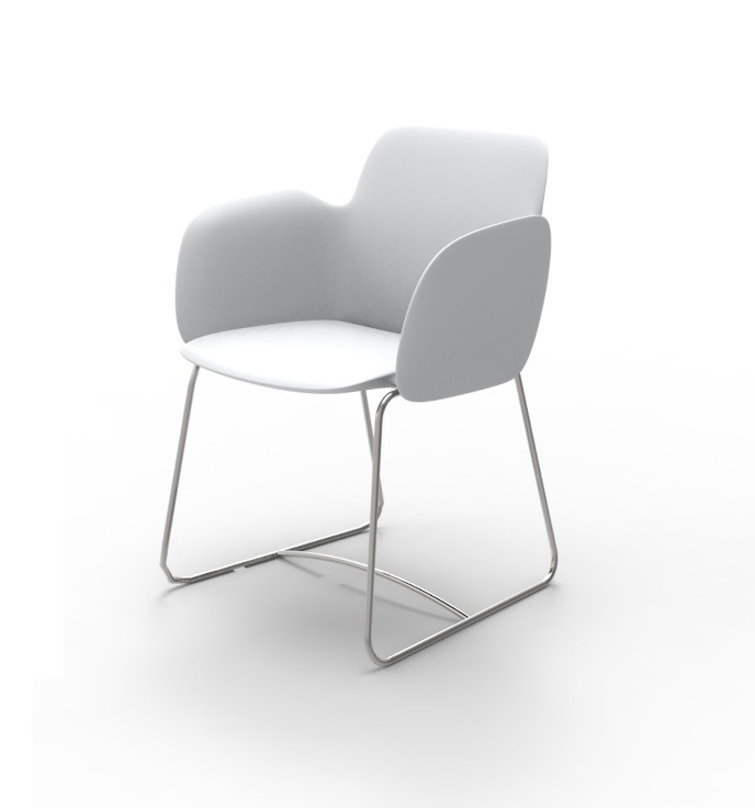 Chaise à accoudoirs Pezzettina pieds en Acier au design contemporain par Archirivolto Design x Vondom