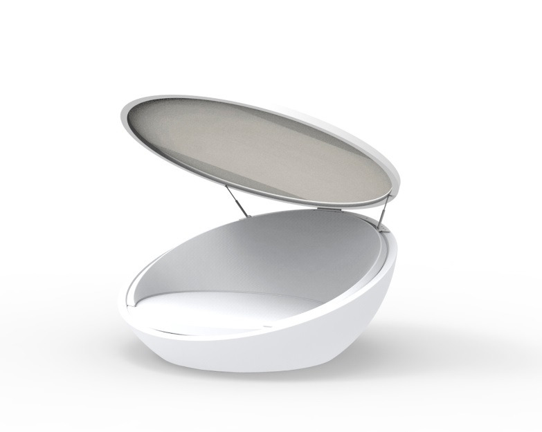 Chaise longue Ulm avec auvent en polyéthylène au design contemporain par Ramón Esteve x Vondom