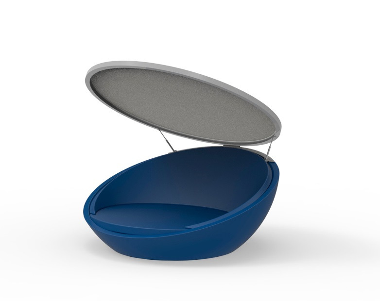 Chaise longue Ulm avec auvent en polyéthylène au design contemporain par Ramón Esteve x Vondom