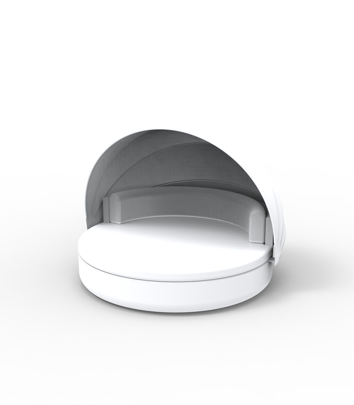 Lit de jardin Ulm avec dossier fixe et auvent pliant au design contemporain par Ramón Esteve x Vondom