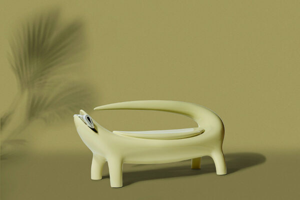 Canapé d'extérieur Big Kroko en bioplastique par Marcantonio x SLIDE Studio