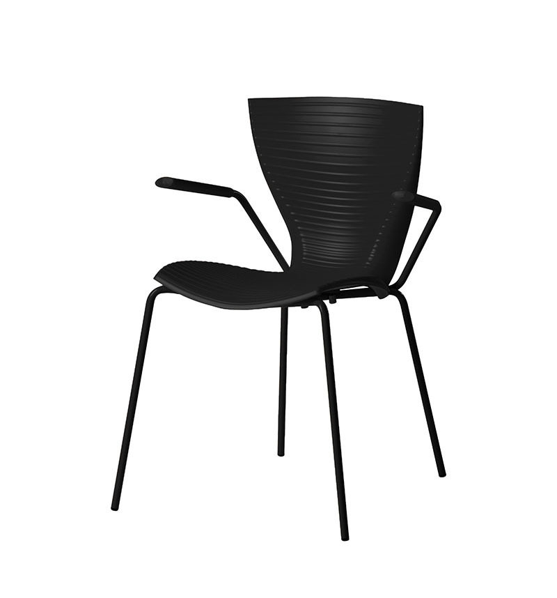 Chaise avec accoudoirs Gloria Meeting noir _ Otoko Design