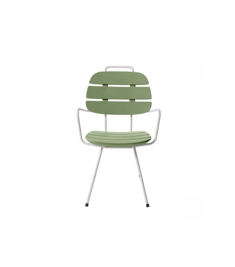 Chaise avec accoudoirs Ribs en polyéthylène par Paola Navone OTTO Studio x SLIDE Studio