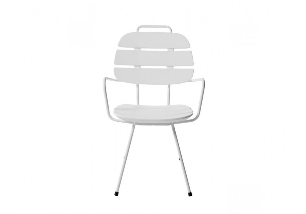 Chaise avec accoudoirs Ribs Blanc _ Otoko Design