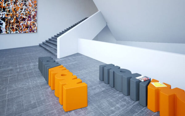 Banc Wow en polyéthylène par Kazuko Okamoto x SLIDE Studio
