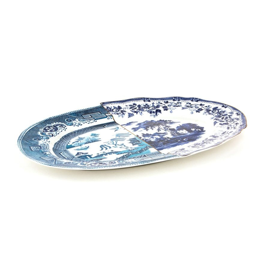 Plateau Rond Hybride Diomira en porcelaine par CTRLZACK x Seletti