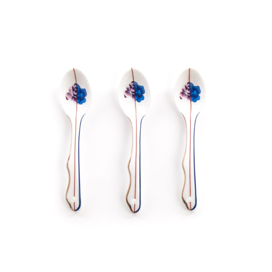 Set de 3 Cuillères à café hybrides Armilla en porcelaine par CTRLZACK x Seletti
