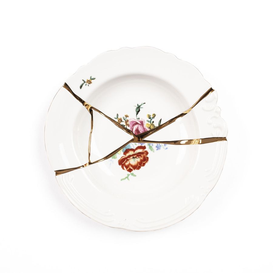 Assiette à soupe Kintsugi 2 en porcelaine par Marcantonio x Seletti