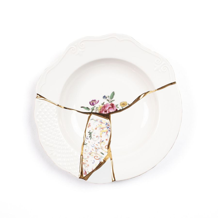 Assiette à soupe Kintsugi 3 en porcelaine par Marcantonio x Seletti