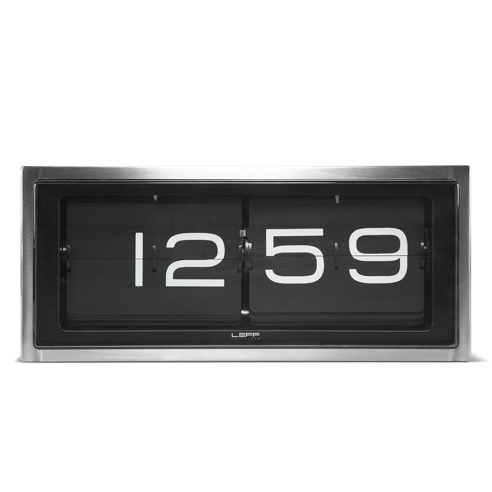 Horloge Flip design Brick en acier par Erwin Termaat au style vintage