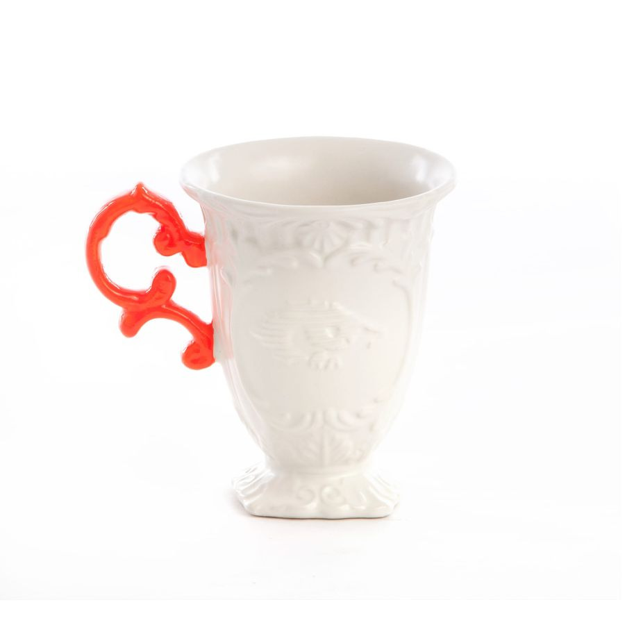 I-Mug avec anse orange I-Wares en porcelaine par Selab x Seletti