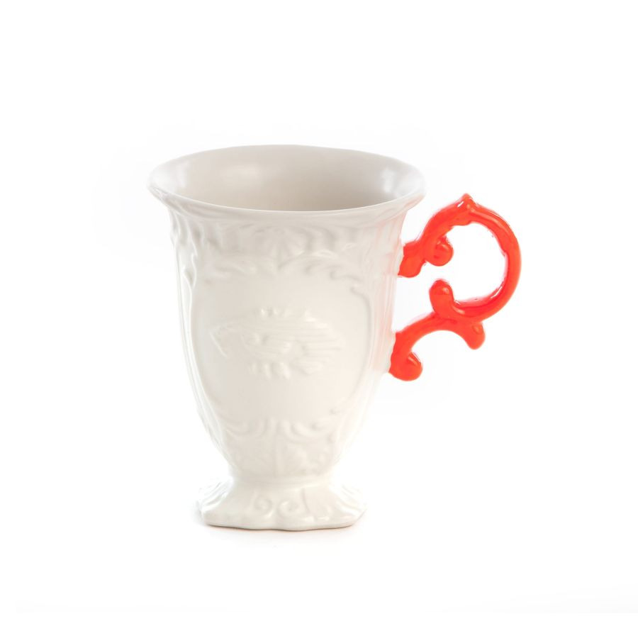 I-Mug avec anse orange I-Wares en porcelaine par Selab x Seletti