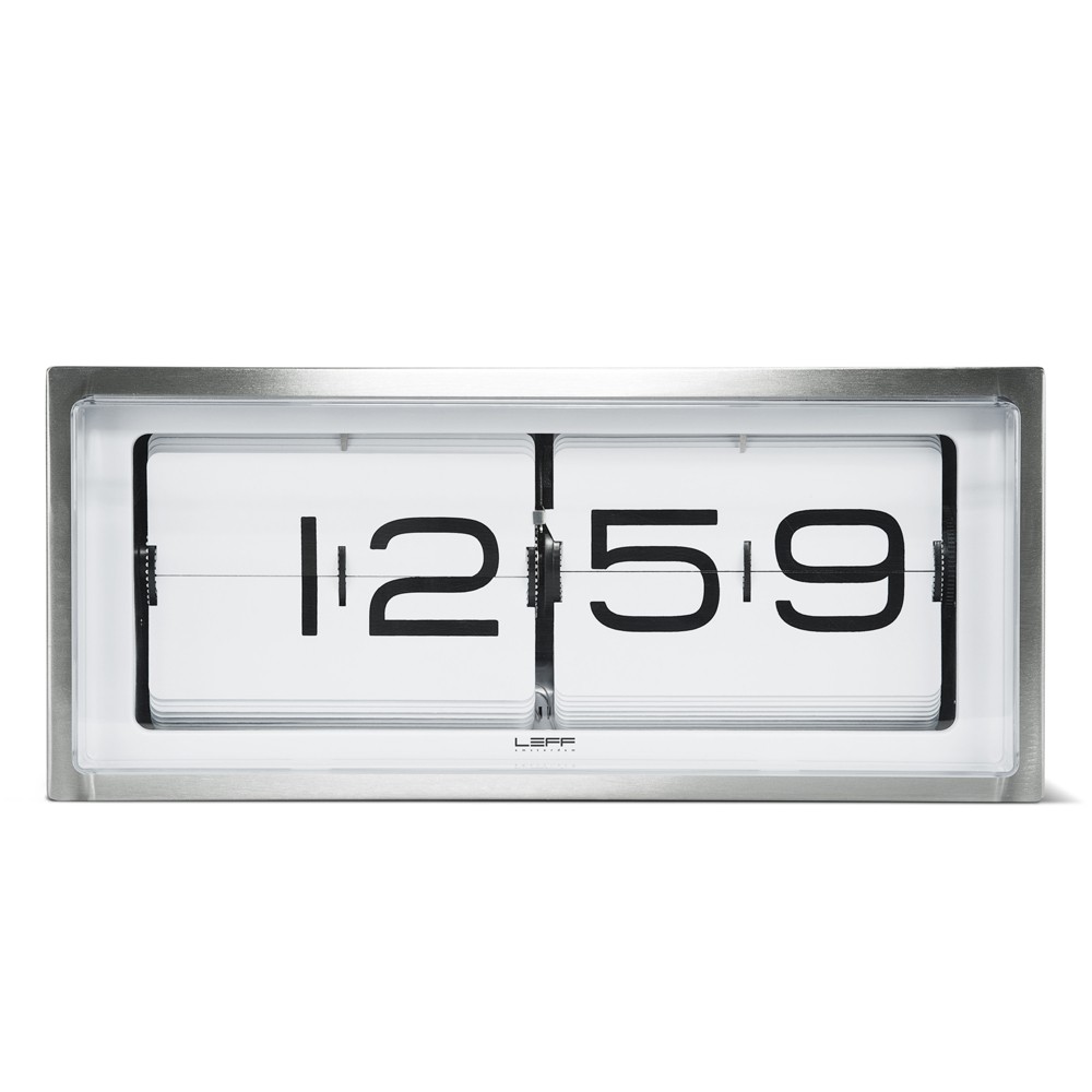 Horloge Flip design Brick en acier par Erwin Termaat au style vintage