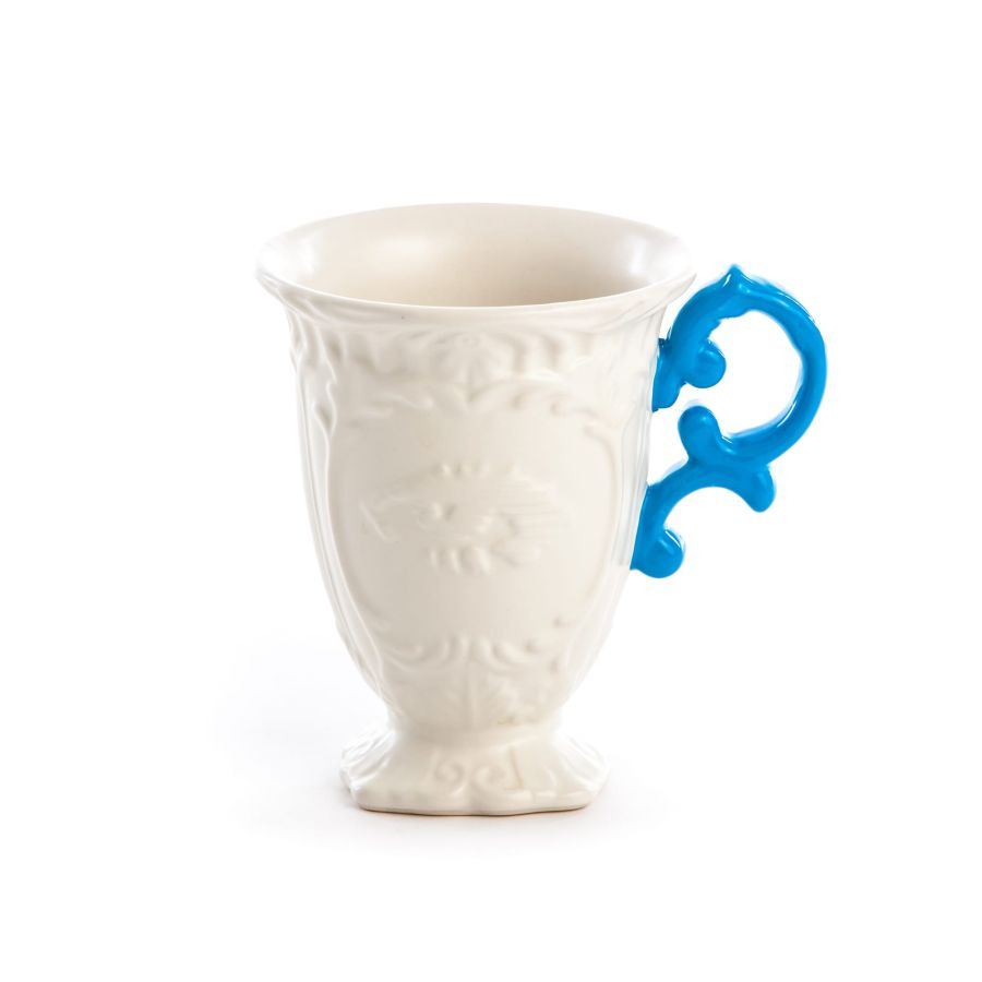 I-Mug avec anse bleue I-Wares en porcelaine par Selab x Seletti