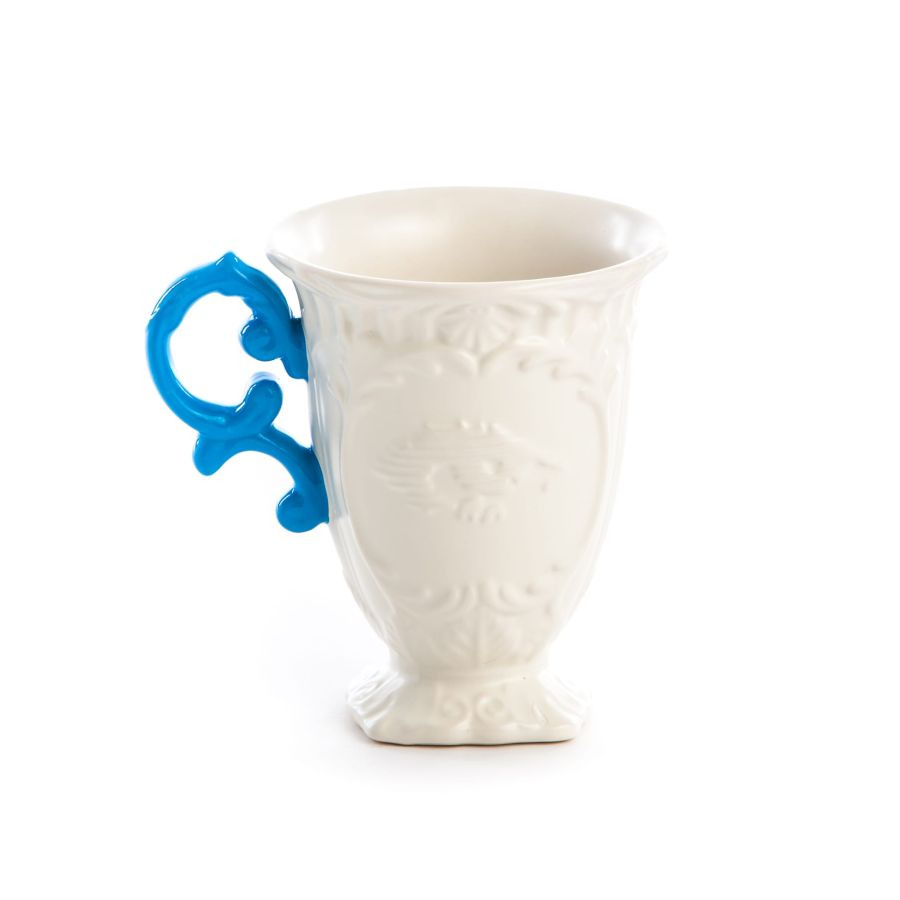 I-Mug avec anse bleue I-Wares en porcelaine par Selab x Seletti