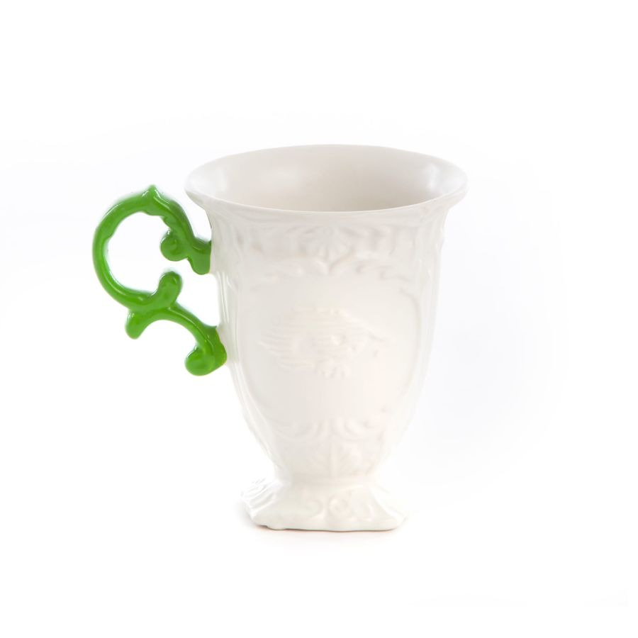 I-Mug avec anse verte I-Wares en porcelaine par Selab x Seletti