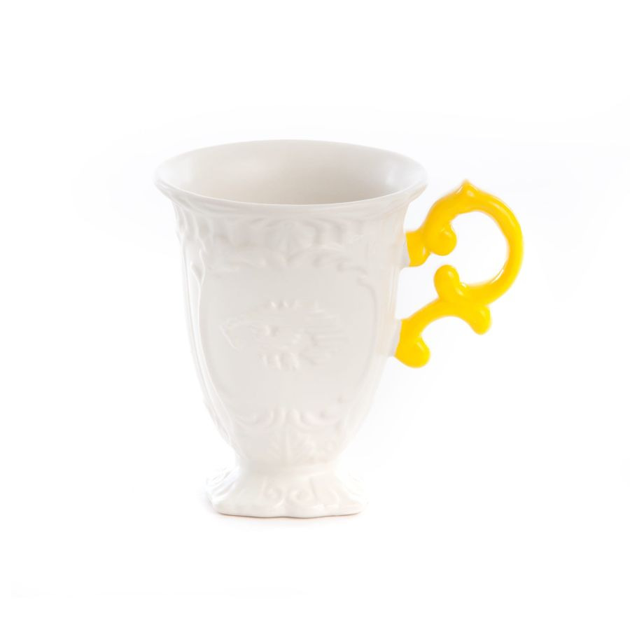 I-Mug avec anse jaune I-Wares en porcelaine par Selab x Seletti