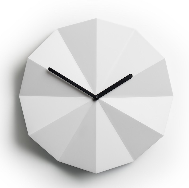 Horloge murale minimaliste Delta Clock blanc