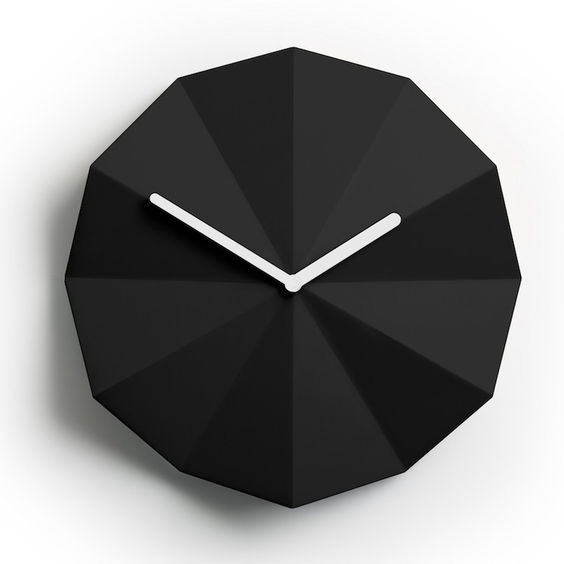 Horloge murale minimaliste Delta Clock noir