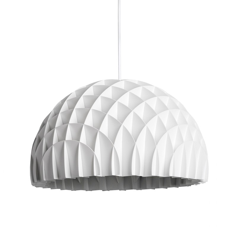 Suspension géométrique Arc Lustre en bouleau blanc